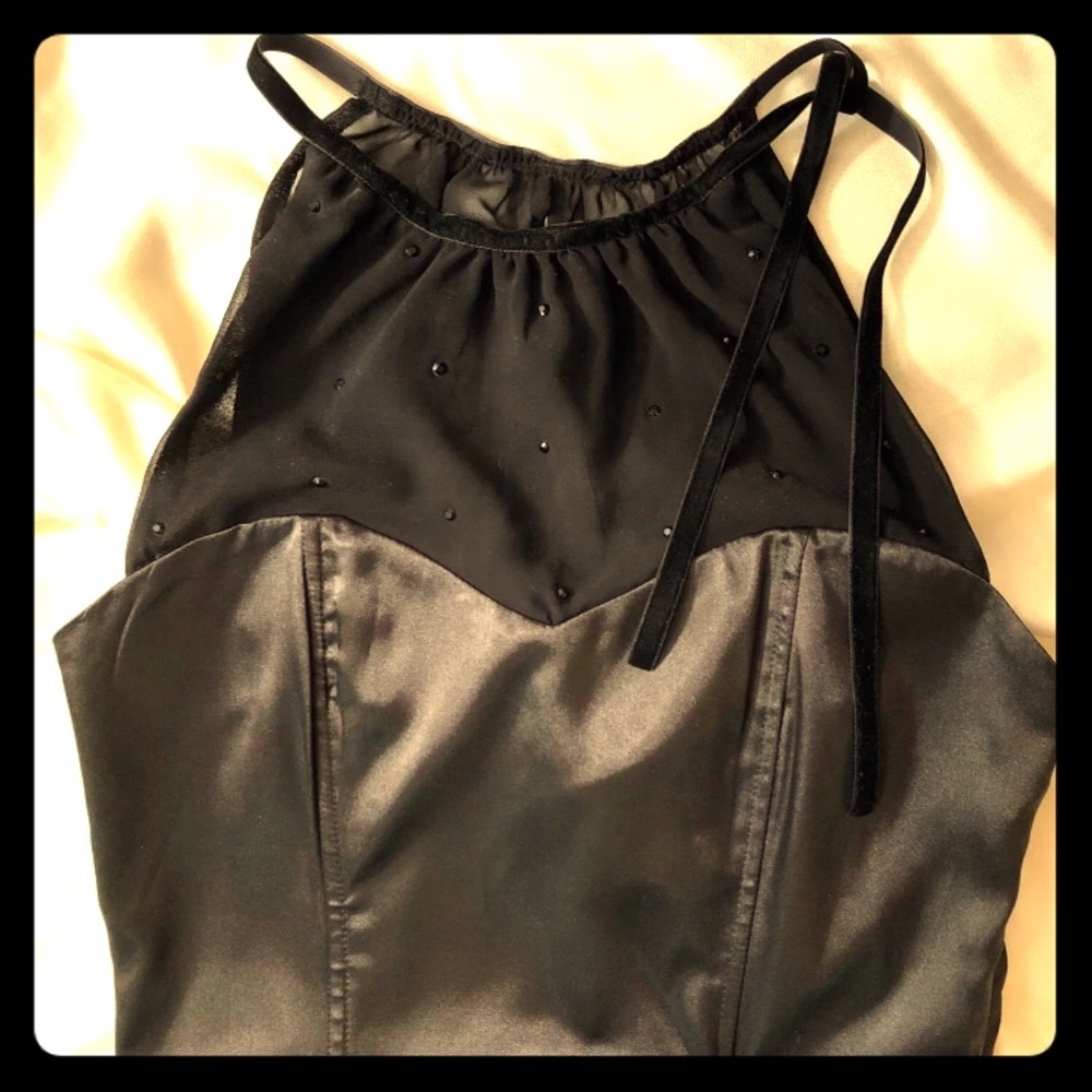 Black Satin Mini Dress